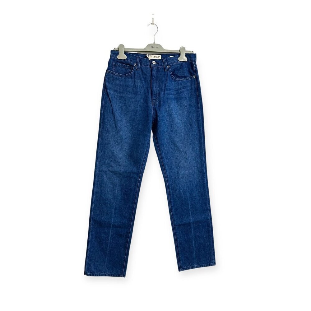 Nili Lotan Straight Leg Jeans Dark Wash Blue Denim Mid-Rise, Size 28 - MSRP $395